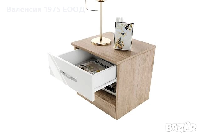 Нощно шкафче Сити 3007 сонома, орех или комбинация бяло/ арвен, снимка 10 - Шкафове - 18790416