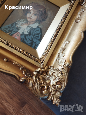 гоблен в барокова рамка  44/98 см. , снимка 6 - Гоблени - 44994987