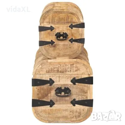 vidaXL Ракли за съхранение, 2 бр, мангово дърво масив（SKU:320374）, снимка 2 - Други - 48758323