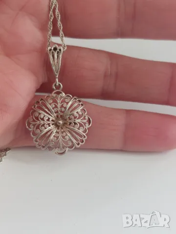 Антикварно сребърно колие 925