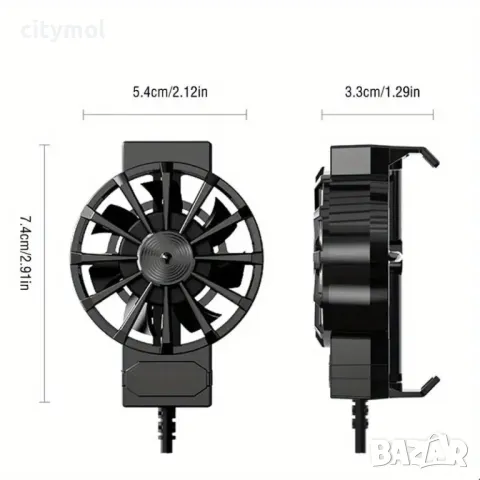 Вентилатор за охлаждане на телефон, универсален, снимка 7 - Селфи стикове, аксесоари - 48057570