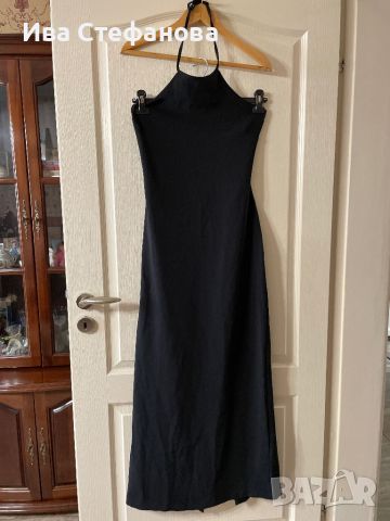 Нова черна дълга официална елегантна парти коктейлна вечерна рокля гол гръб Италия , снимка 4 - Рокли - 45325457