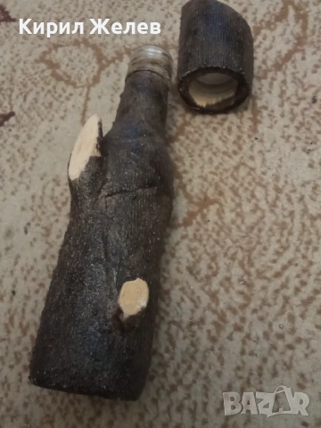 Бутилка с дървена кора 50601, снимка 4 - Антикварни и старинни предмети - 52070304