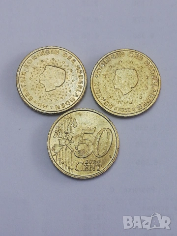 лот 50 евро-цента Холандия 1999-2000-2001 г., снимка 5 - Нумизматика и бонистика - 52351695