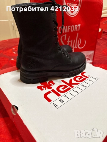 Боти от естествена кожа Rieker, снимка 5 - Дамски боти - 52595200