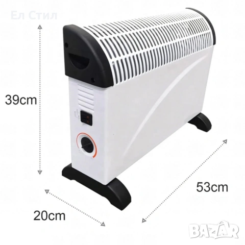 Електрически конвектор 2000 W с термостат – Енергийно ефективен и тих отоплител за всяко помещение, снимка 7 - Отоплителни печки - 53575708