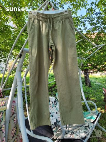 масленозелен панталон,летен- 38 размер, снимка 4 - Панталони - 45491777