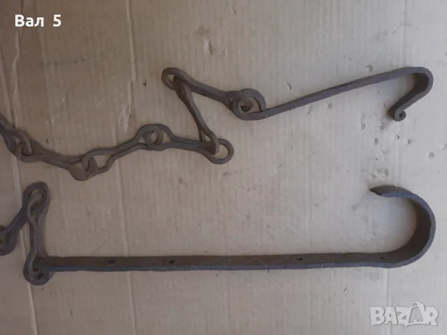 Стара верига за огнище от ковано желязо , здрава, снимка 4 - Антикварни и старинни предмети - 50327099