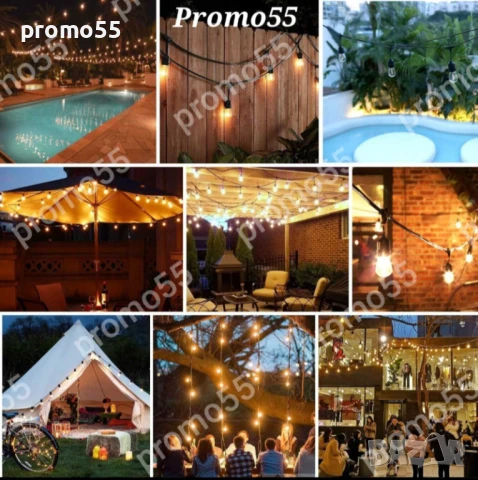 Светлинна верига от 10м. 20Бр лед крушки, лампи за декорация, снимка 13 - Декорация за дома - 50547653