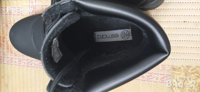 Боти/ кубинки в бежов и черен  цвят, велур, 39 номер., чисто нови, снимка 9 - Дамски боти - 53141434