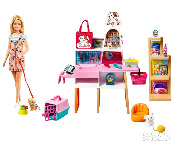 Кукла Barbie - Игрален комплект магазин за домашни любимци, снимка 2 - Кукли - 44958981