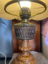 Стара нощна лампа от месинг и порцелан, снимка 8
