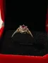 Златен пръстен с 8 диаманта/брилянта и 1 рубин, снимка 4