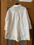 Нова универсален one size  бяла елегантна риза 100 % памук памучна рязяна дантела Италия Italy , снимка 3