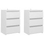 vidaXL Нощни шкафчета, 2 бр, бели, 40x35x62,5 см, ПДЧ(SKU:806212