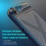 Nintendo Switch 2 Grip Case – тънък защитен кейс с X-pattern дизайн за конзола и Joy-Cons, черен, снимка 7