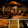 Светлинна завеса 12 звездички, 138 LED, 8 режима, таймер, 2.3 м х 1 м, снимка 7