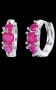 Summer Sale Сребърни обеци халки,бейсик,pink cristals/нови, снимка 1 - Колиета, медальони, синджири - 45477301