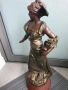 52см-4кг Moreau ЦАМ статуетка/стара френска скулптура/фигура на жена с цветя и шал, снимка 3