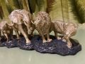 Декорация,статуя големите 5 животни на Африка в цвят злато, снимка 4