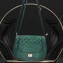 Стилна дамска чанта с капитониран ефект от еко к. в елегантен дизайн, снимка 3