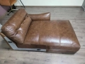 Кафява кожена лежанка - 100 % естествена кожа, снимка 5