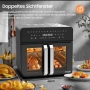 Фритюрник с горещ въздух 23L с двойна зона - XXL фритюрник с френска врата, снимка 1