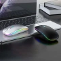 Безжична мишка，Bluetooth 5.0 и 2.4G двоен режим, тихо щракване, RGB LED, 1600 dpi，Акумулаторна, снимка 3