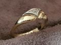 Стилен пръстен ЗЛАТЕН 14 карата диаманти БРИЛЯНТИ злато, снимка 2