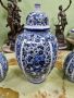 Уникален комплект антикварни колекционерски холандски порцеланови вази Delft , снимка 6