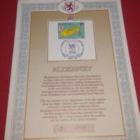 Мемориален лист специална марка ALDERNEY ограничено номерирано издание 44704, снимка 1 - Други ценни предмети - 45263256