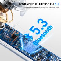 Безжични слушалки Bluetooth 5.3, 42 часа възпроизвеждане LED дисплей IP7 водоустойчиви, бели;черни, снимка 8 - Безжични слушалки - 45402478