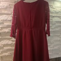 вишнева рокля мЛ-25лв, снимка 2 - Рокли - 45437277
