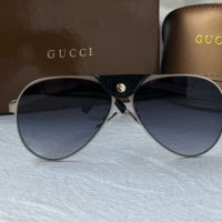 Gucci 2024 мъжки слънчеви очила авиатор с кожа 5 цвята, снимка 11 - Слънчеви и диоптрични очила - 45591492