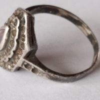 Сребърен пръстен с розов кварц., снимка 2 - Пръстени - 45551523