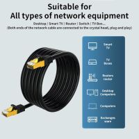 Qxcynsef Outdoor Cat 6 Ethernet кабел, RJ45 екраниран-550-MHz водоустойчив (черен, 35M,40М,50М,60М), снимка 4 - Кабели и адаптери - 45554752