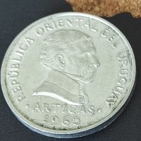 Монета Уругвай 50 сентесимо, 1965, снимка 2 - Нумизматика и бонистика - 45178064