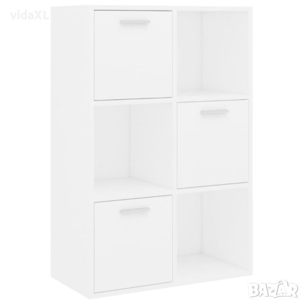 vidaXL Шкаф за съхранение, бял, 60x29,5x90 см, инженерно дърво（SKU:801134, снимка 1