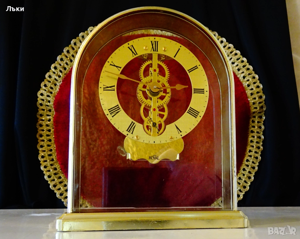 Кралски настолен часовник скелетон S.Haller. , снимка 1