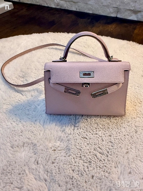 Hermès Mauve Pale Epsom Mini Kelly Sellier 20 Palladium Hardware, 2023, снимка 1