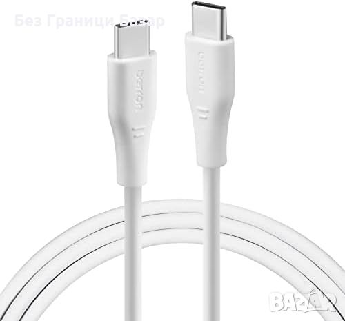 Нов USB C кабел за зарядно устройство телефон Samsung Sony Huawei 1 метър, снимка 1