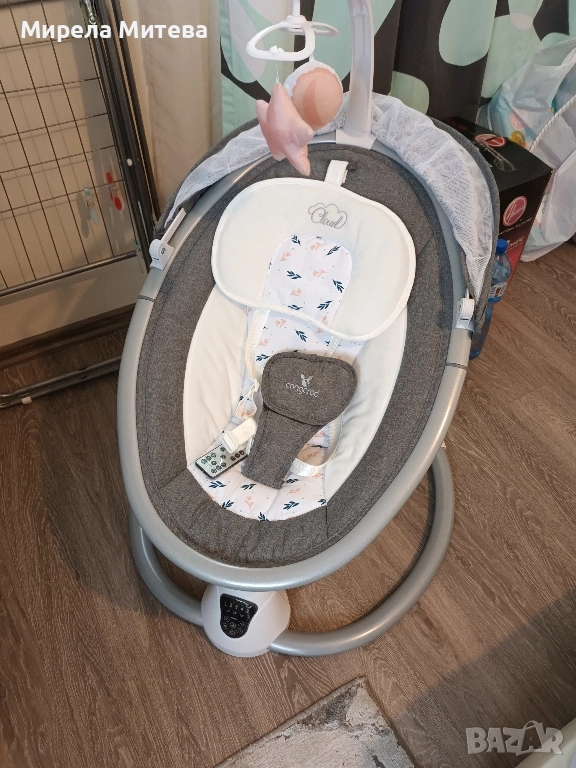 Електрическа люлка Cangaroo – Cloud touch, розова, снимка 1