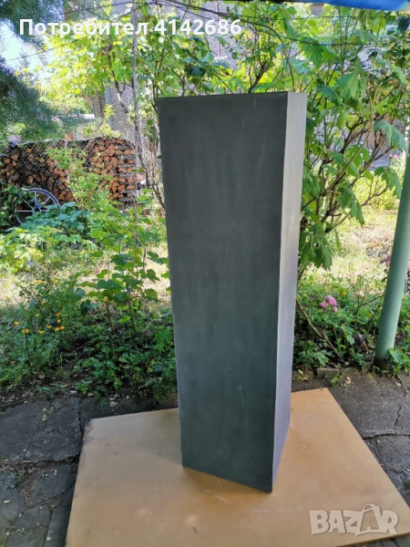 Дизайнерска саксия YANG сива, снимка 1