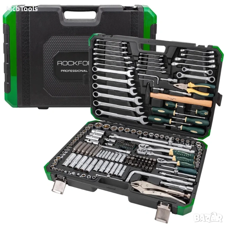 Гедоре 202+2 части 1/4″, 3/8″, 1/2″ ROCKFORCE, снимка 1