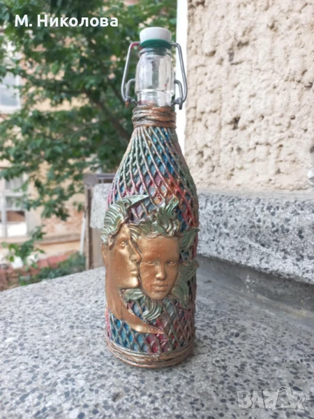 Ръчно декорирана бутилка за домашен алкохол , снимка 1