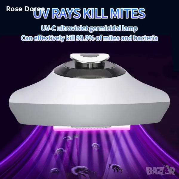 Ръчна преносима прахосмукачка за премахване на акари с кабел с мощно засмукване, снимка 1