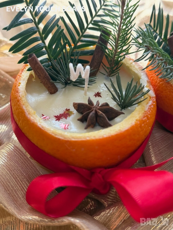 🍊 Коледна масажна свещ „Зимна портокалова магия“, снимка 1