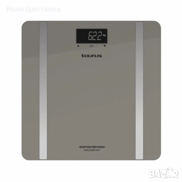 Везна за баня Taurus Inception Precision – дигитална, измерва телесни мазнини и вода, снимка 1