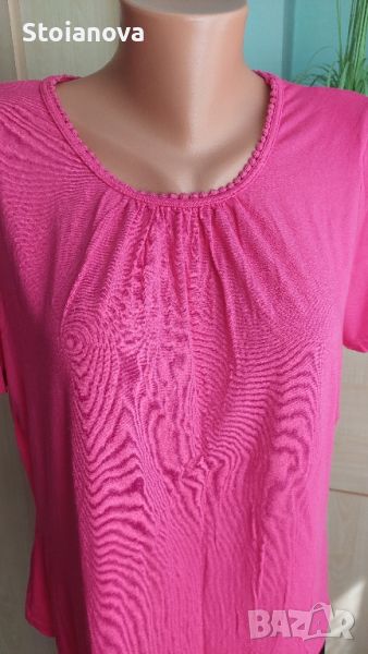Розова лятна блуза с къс ръкав, снимка 1