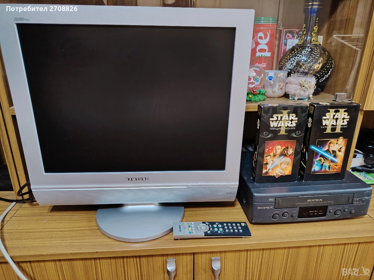 БАРТЕР /ПРОДАЖБА ! Телевизор Samsung + Видео Supra с 2 филма Star Wars, снимка 1